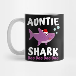 Auntie Shark Premium Christmas Mommy Shark Daddy Shark Mug